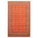 ECARPETGALLERY Hand-knotted Finest Peshawar Bokhara Orange Wool Rug - 6'6 x 10'2