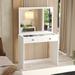 Boahaus Doris Dressing Table, Glass top, 02 drawers, Jewelry divider - N/A