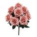 Set of 2 Artificial Queen Rose Flower Stem Bush Bouquet 18in