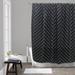 Randolph Morris Geometric Fabric Shower Curtain RMSK-725D180-BK