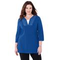 Plus Size Women's Suprema® Lace Trim Duet Top by Catherines in Dark Sapphire (Size 2X)