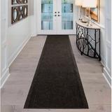 Black 26 x 0.2 in Indoor/Outdoor Area Rug - Ebern Designs Light Weight Indoor/Outdoor Slip Resistant Charcoal Rug Polyester | Wayfair