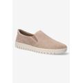 Extra Wide Width Women's Aviana Slip On Sneaker by Bella Vita in Almond Suede Leather (Size 10 WW)