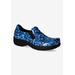 Women's Bind Flats by Easy Street in Blue Print Patent (Size 10 M)