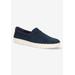 Wide Width Women's Aviana Slip On Sneaker by Bella Vita in Navy Suede (Size 10 W)