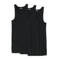 Men's Big & Tall Ribbed Cotton Tank Undershirt 3-Pack by KingSize in Black (Size 9XL)