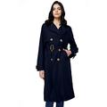 Orolay Long Trench Coat for Women with Belt Lightweight Double-Breasted Duster Trench Coat Navy M