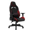 SENSE7 Gaming Stoff Vanguard Bürostuhl Zocker Gamer Ergonomischer Stuhl Armlehne Einteiliger Stahlrahmen Einstellbarer Neigungswinkel Schwarz-Rot, Gummi, 41-49 x 66x58