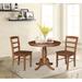 36" Round Pedestal Dining Table with 2 Madrid Ladderback Chairs - 3 Piece Dining Set