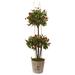Nearly Natural 5.5-foot Rose Topiary Tree with Farmhouse Planter
