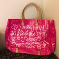 Victoria's Secret Bags | B2g1 Victoria’s Secret Pink/White Floral Tote | Color: Pink/White | Size: Os