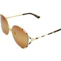 Gucci Accessories | Gucci Gold Tone 59mm Round Acetate Sunglasses | Color: Brown/Gold | Size: 59mm-19mm-135mm