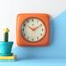 Hashtag Home Orrwell Retro Square Plastic Wall Clock 9.25 Inches Plastic in Gray/Orange/Red | 9.25 H x 9.5 W x 1.88 D in | Wayfair 13228OR-4103