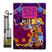 Ornament Collection Happy Di De Muertos 2-Sided Polyester 19 x 13 in. Flag Set in Indigo/Orange/Red | 18.5 H x 13 W in | Wayfair