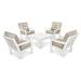 POLYWOOD® Vineyard 5-Piece Deep Seating Conversation Set Plastic/Sunbrella® Fabric Included in White | Outdoor Furniture | Wayfair PWS315-2-WH5410