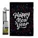 Ornament Collection Happy New Year 2-Sided Polyester 19 x 13 in. Flag Set in Black | 18.5 H x 13 W in | Wayfair OC-NE-GS-192330-IP-BO-D-US20-OC