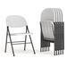 Inbox Zero 330 lb. Capacity Folding Chair w/ Charcoal Frame Plastic/Resin/Metal in Gray/White, Size 32.5 H x 19.25 W x 21.5 D in | Wayfair