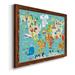 Zoomie Kids Children's World Map - Picture Frame Graphic Art on Canvas Canvas, Solid Wood in Black/Blue/Green | 24 H x 18 W x 1.5 D in | Wayfair