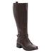 Extra Wide Width Women's The Donna Wide Calf Leather Boot by Comfortview in Brown (Size 11 WW)