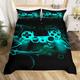 Game Duvet Cover Sets Double Size 3 Pieces,Children Video Games Bedding Set Kids Teen Gaming Comforter Cover Gamer Controller Quilt Cover,Soft Luxury Decoration Bedding Set With 2 Pillow Cases