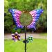 Exhart Bird Feeders Purple - Purple Butterfly Bird Feeder Solar LED Garden Stake