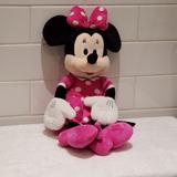 Disney Accessories | Disney Plush Minnie Mouse Backpack | Color: Black/Pink | Size: 15 Tall X 16ish Inches