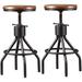 17 Stories Swivel Solid Wood Adjustable Height Bar Stool Wood/Metal in Black/Brown/Green | 15.8 W x 15.8 D in | Wayfair