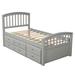 Ahnyia 6 Drawer Platform Bed by Harriet Bee Wood in Gray | 36 H x 44 W x 76 D in | Wayfair ED9C538CE9BF4E93A7D3B6CABBC6461F