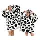 Oversized Sherpa Hoodie Fluffy Fleece Super Soft Warm Comfortable Blanket Sweatshirt Hooded Blanket with Big Front Pocket Family Matching fit for Men, Women, Girls, Boys, Friends