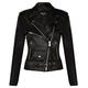 Women's Classic Black Brando Real Cow Hide Leather Biker Motorcycle Jacket L