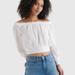 Lucky Brand Long Sleeve Off The Shoulder Top - Women's Clothing Long Sleeve Tee Shirt Tops in Bright White, Size XL