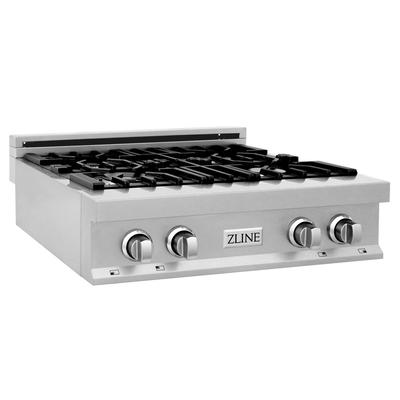 ZLINE 30 in. Porcelain Rangetop in DuraSnow® Stainless Steel with 4 Gas Burners (RTS-30) - ZLINE Kitchen and Bath RTS-30