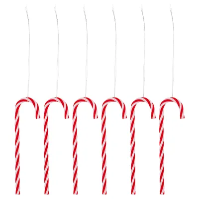 Zuckerstangen zum Hängen, rot-weiß, 13 cm, 6 Stück Image