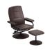 Costway Swivel Lounge Chair Recliner with Ottoman-Brown