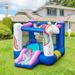 Gymax 6' x 9' Bounce House w/ Slide & Air Blower in Blue/Pink/White | 72 H x 72 W x 108 D in | Wayfair GYM07490