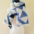 American Eagle Outfitters Accessories | American Eagle Aztec Blanket Scarf | Color: Blue/Cream | Size: Os