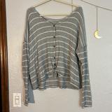 American Eagle Outfitters Sweaters | (3 For $20) American Eagle Grey Waffle-Knit Sweater | Color: Gray/White | Size: S