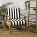 Joss & Main Pendley Cabana Indoor/Outdoor Seat/Back Cushion Synthetic in Black/Brown | 5 H x 23 W x 25 D in | Wayfair