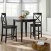 Three Posts™ Diamondback 3 Piece Counter Height Rubberwood Solid Wood Dining Set Wood in Black | Wayfair B22EAFB21D9F4BBF9BEE81CA3F36404F