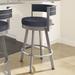 Latitude Run® Matthews Swivel Counter & Bar Stool Leather in Gray/Blue | 33.75 H x 21.75 W x 19.25 D in | Wayfair 8822923C4B6C4A598D5BA0BE5237A715