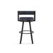 Latitude Run® Matthews Swivel Counter & Bar Stool Upholstered/Metal in Blue/Black | 33.75 H x 21.75 W x 19.25 D in | Wayfair