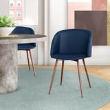 Willa Arlo™ Interiors Terrance Velvet Parsons Chair Upholstered/Velvet in Blue/Brown | 33.25 H x 21.75 W x 24 D in | Wayfair