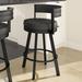 Latitude Run® Matthews Swivel Counter & Bar Stool Upholstered/Metal in Black | 33.75 H x 21.75 W x 19.25 D in | Wayfair