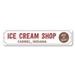 Lizton Sign Shop, Inc Ice Cream Shop Location Custom Aluminum Sign Metal in Gray/Red/White | 6 H x 24 W x 0.06 D in | Wayfair 1599-A624