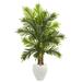 5' Areca Palm Artificial Tree in White Planter (Real Touch) - 32"W x 21"D x 60"H