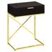 23.5" Cappuccino Brown and Gold Contemporary Rectangular Accent Table