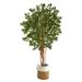 6' Japanese Maple Artificial Tree in Handmade Natural Jute and Cotton Planter - 36 x 36 x 72 inches