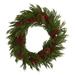 32'' Cypress with Berries and Pine Cones Artificial Wreath - Red-Green - 4.5" x 32" x 32"