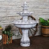 Sunnydaze Mediterranean-Inspired 3-Tier Outdoor Water Fountain - Gray - 45"