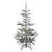 4.5 Ft Nordmann Fir Artificial Flocked Christmas Tree - Warm Clear LED - 4.5 Foot